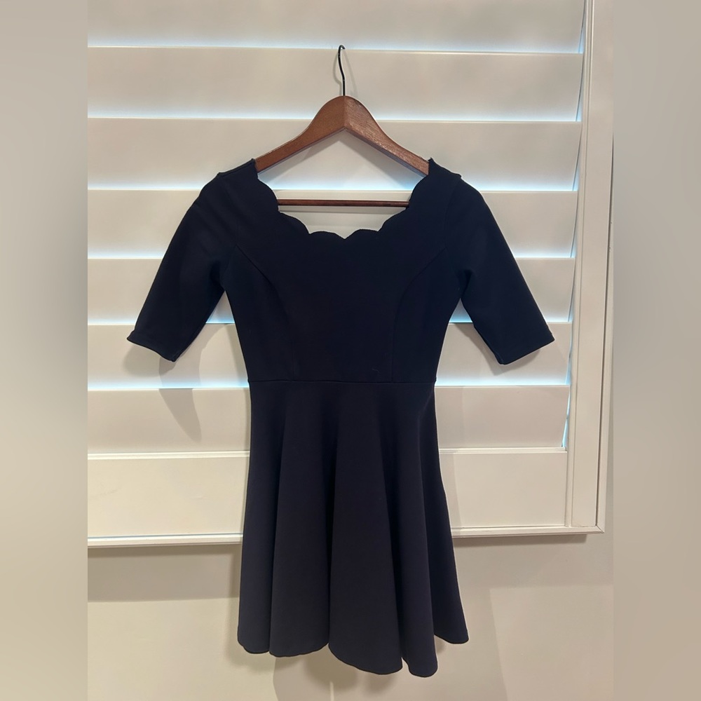 Lulus: Navy Scalloped Dress